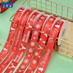 Weihnachtsbedrucktes Satinband für Partydekoration und Schleifenherstellung