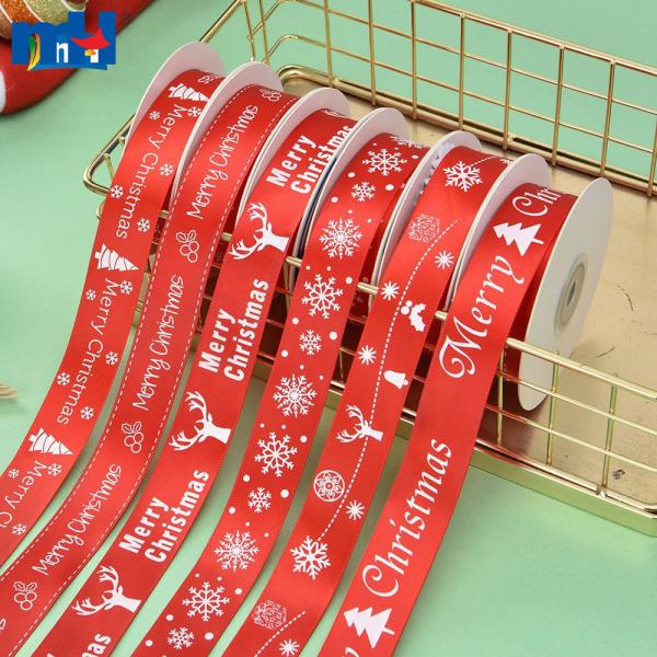 Weihnachtsbedrucktes Satinband für Partydekoration und Schleifenherstellung