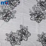 Tela de encaje de malla bordada floral para vestido de novia