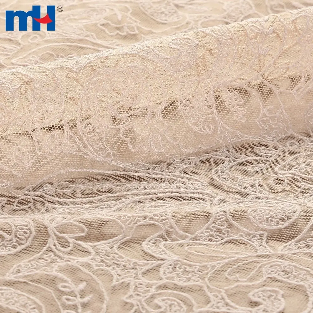 Embroidered mesh fabric