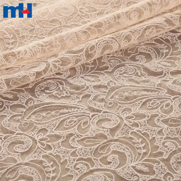 Embroidered mesh fabric