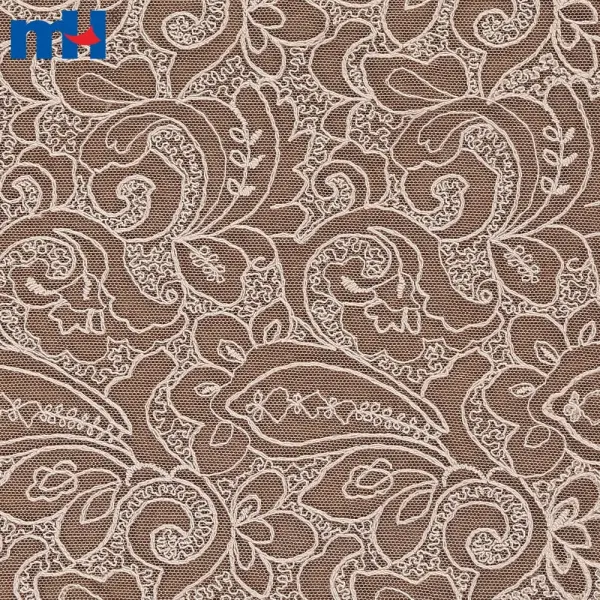 Embroidered mesh fabric