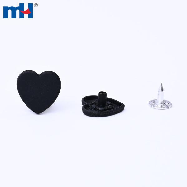 Botón de jeans de aleación de zinc en forma de corazón de 17 mm