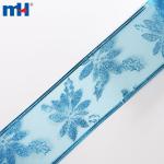 Metallic blue happy birthday ribbon