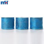Metallic blue happy birthday ribbon