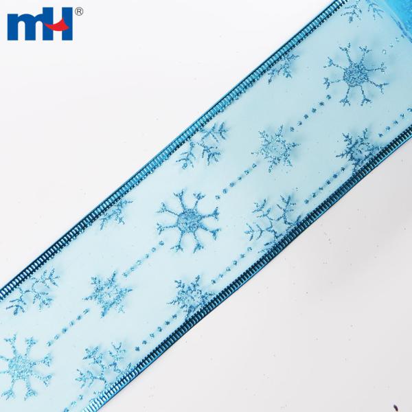 Metallic blue happy birthday ribbon