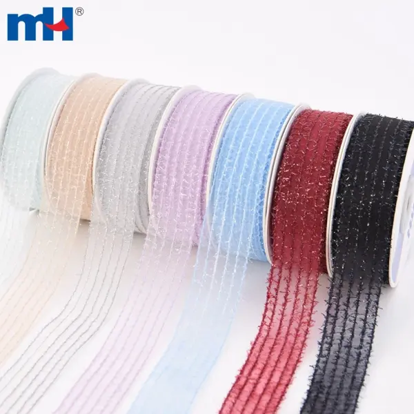 Ruban organza métallique de 1 pouce pour accessoires de cheveux