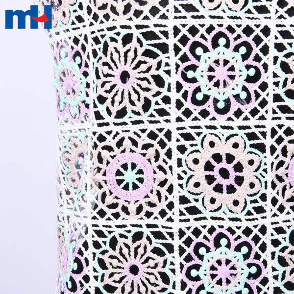 Tissu dentelle arc-en-ciel