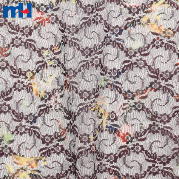 Non-stretch printed lace fabric