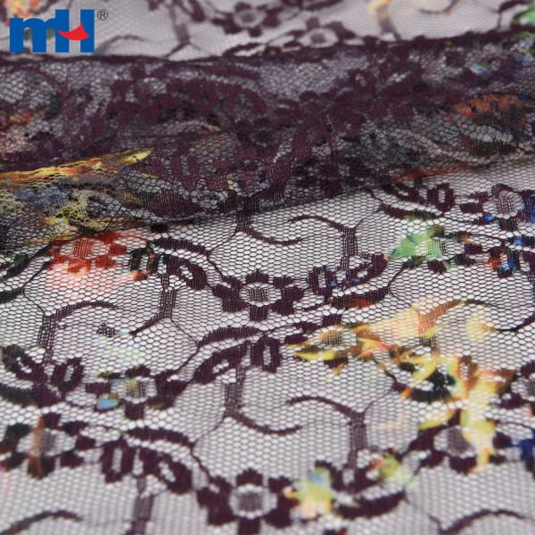 Non-stretch printed lace fabric