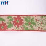 Fita de Natal de serapilheira natural com borda de arame