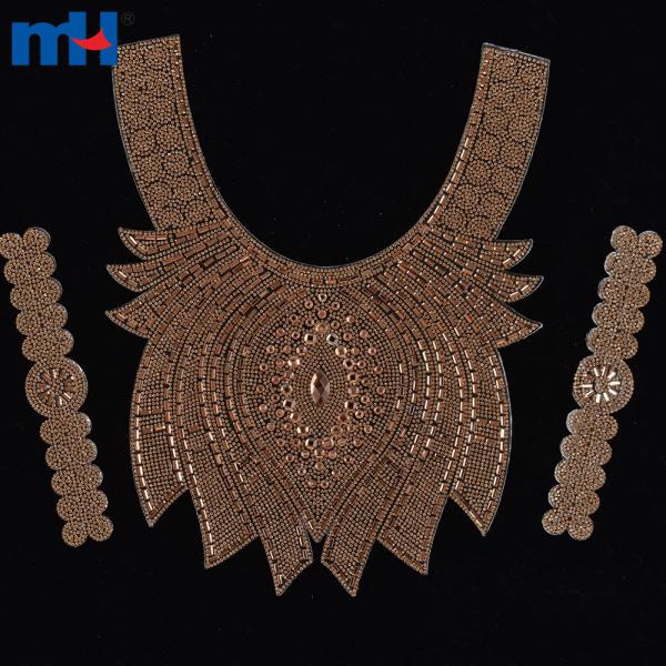 Aplique de diamantes de imitación con diseño de cuello