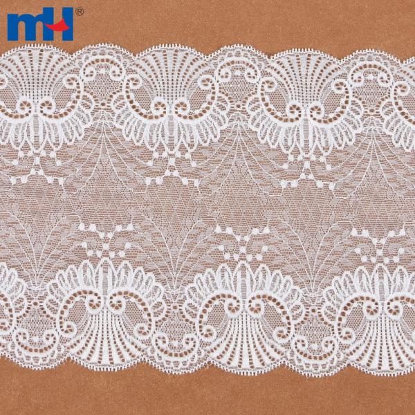 Guarnição de renda tricotada de nylon elástico