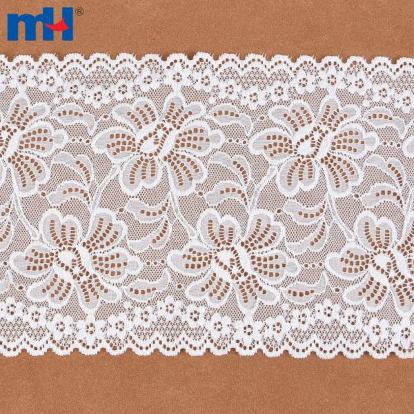Guarnição de renda tricotada de nylon elástico