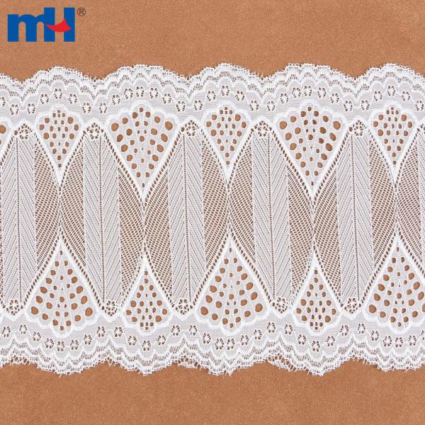 Guarnição de renda tricotada de nylon elástico