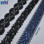 Ruban de dentelle en dentelle à paillettes, vente en gros
