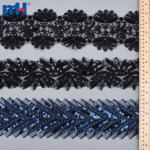 Ruban de dentelle en dentelle à paillettes, vente en gros
