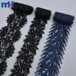 Ruban de dentelle en dentelle à paillettes, vente en gros