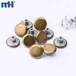 17 mm runder Jeansknopf aus schlichtem Metall aus Zinklegierung