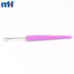 Iron crochet hook with plastic handle