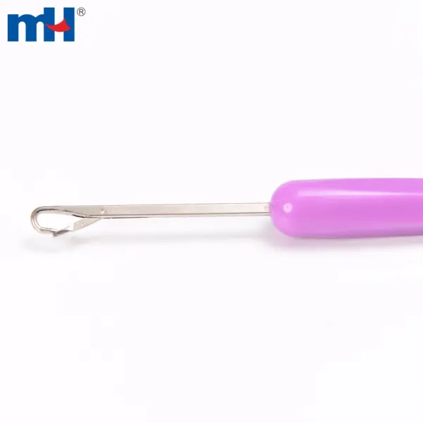 Iron crochet hook with plastic handle
