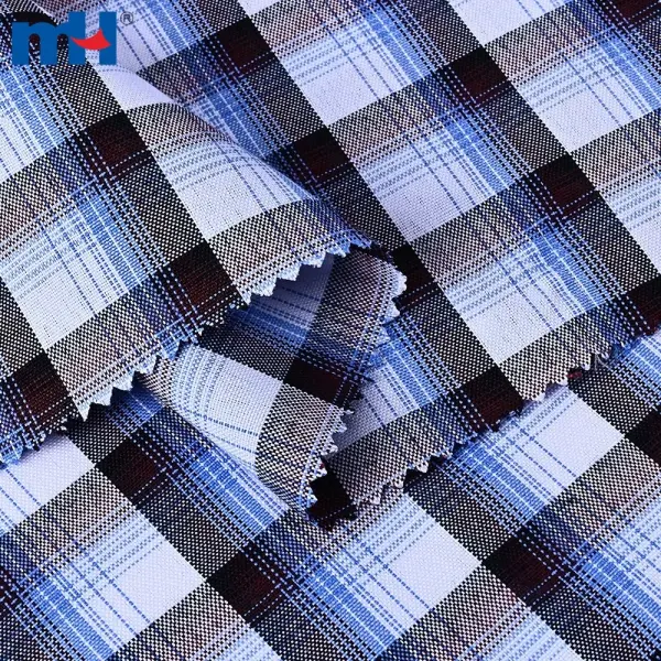 Tissu de chemise à carreaux 100 % polyester