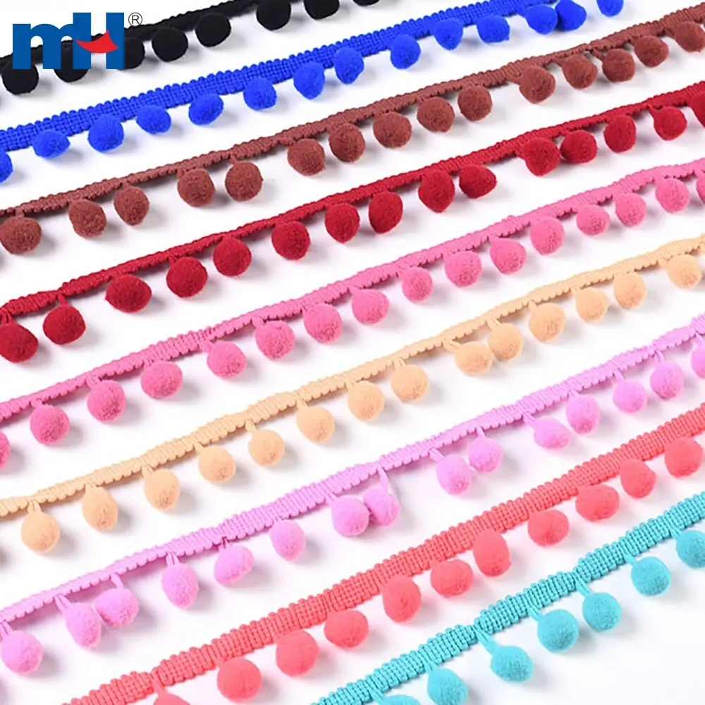 Fita de decoração pom pom