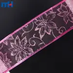 Christmas ribbon made of wired organza