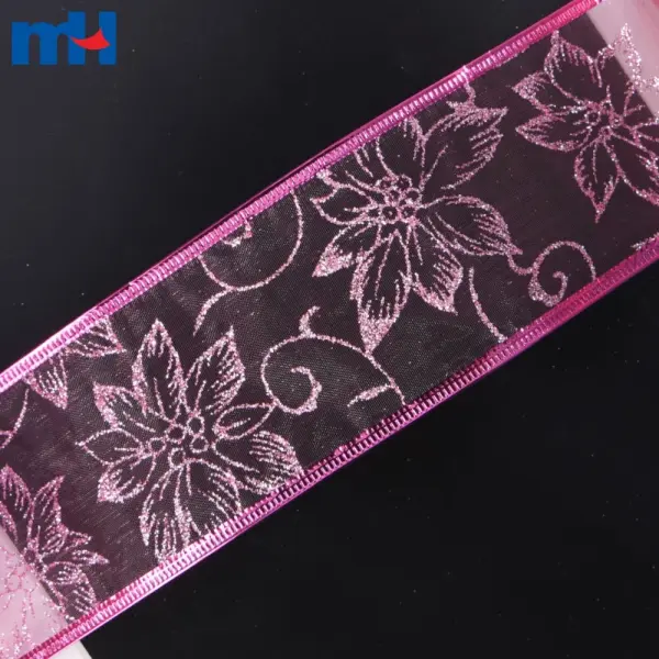 Christmas ribbon made of wired organza