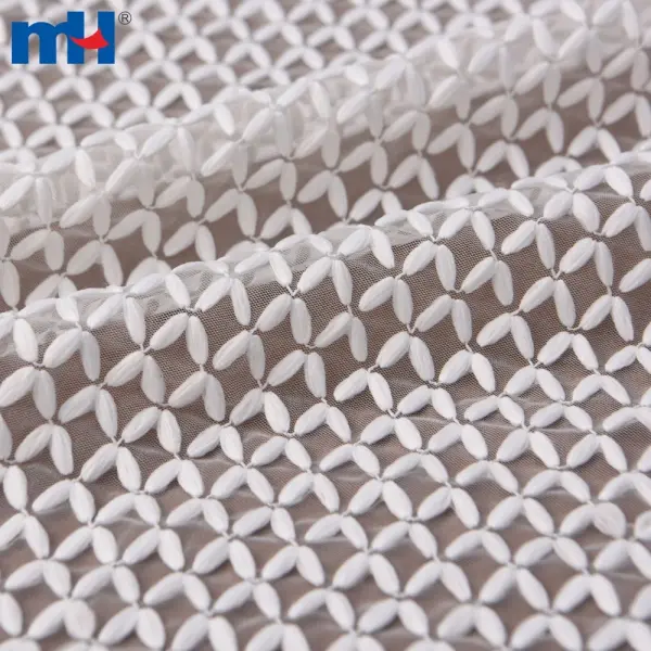 Maille brodée en polyester recyclé