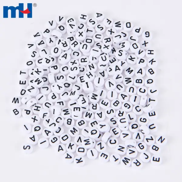 Cuentas de letras para pulseras y collares.