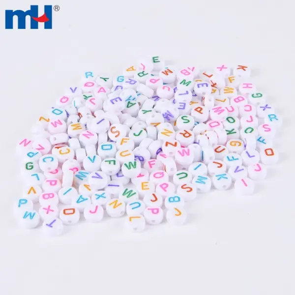 Cuentas de letras para pulseras y collares.