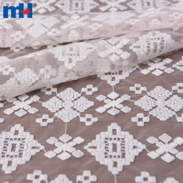 Maille brodée en polyester recyclé