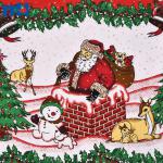 tecidos navideños | Tecido de Papai Noel e tecido de Natal