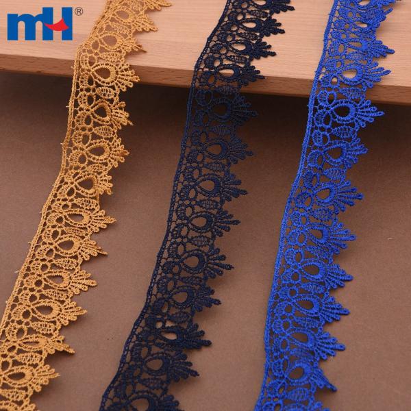 Adornos de encaje químico para escotes, puños y bordes de vestidos.