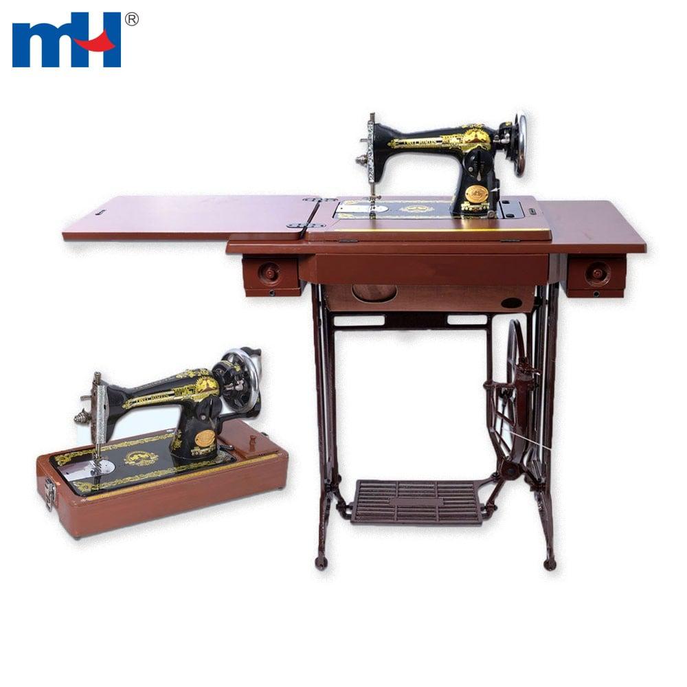 Home sewing machine with round disc and table