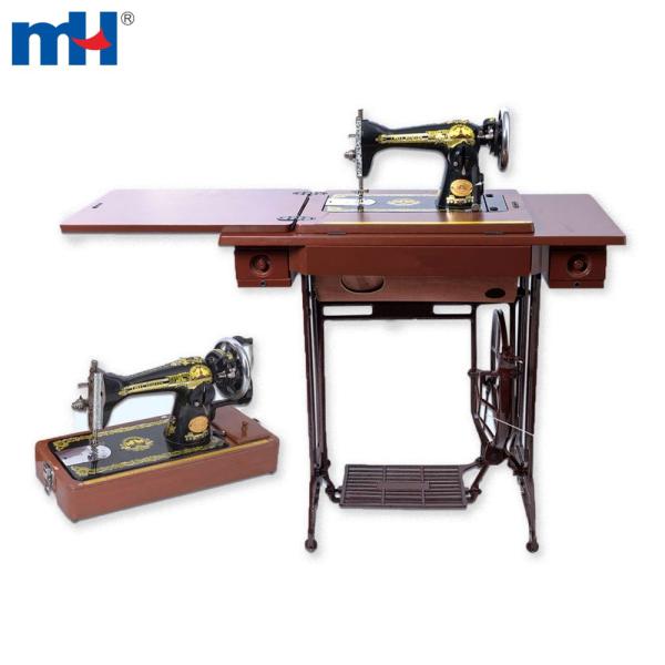 Home sewing machine with round disc and table