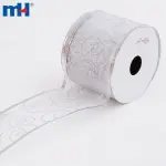 Christmas ribbon, silver Christmas ribbon, wired Christmas ribbon