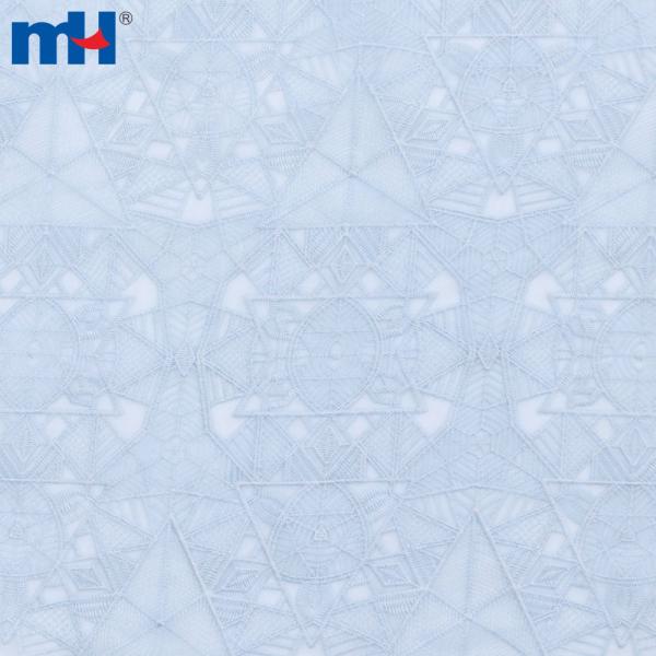 Geometrically embroidered organza fabric
