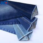 Denim fabric made of cotton, polyester, viscose and elastane