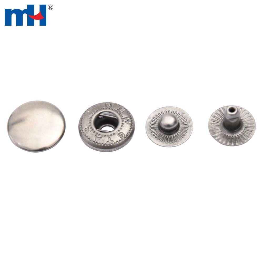 Botón de resorte de hierro en forma de W de 12,5 mm para ropa