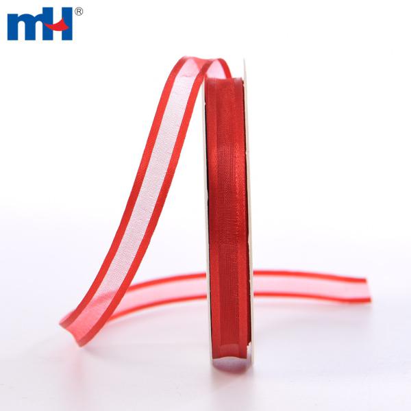 Ruban de bord en satin transparent de 3/8" pour nœuds