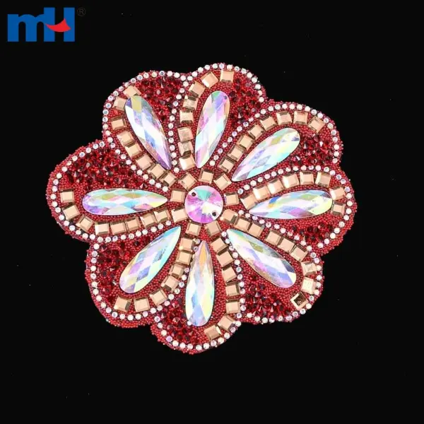 Special lace pattern with hot-fixed rhinestones
