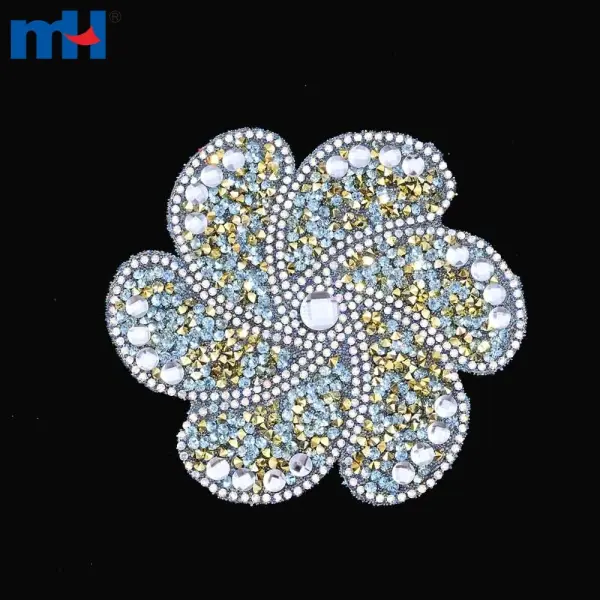 Special lace pattern with hot-fixed rhinestones
