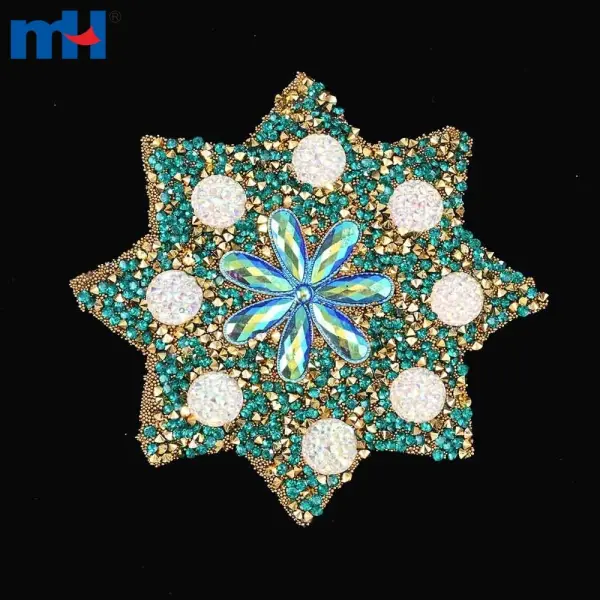 Special lace pattern with hot-fixed rhinestones