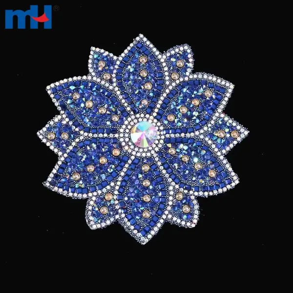 Special lace pattern with hot-fixed rhinestones