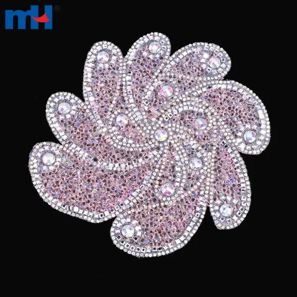 Special lace pattern with hot-fixed rhinestones