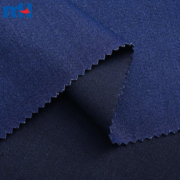 Paxta, poliester, viskoza va elastandan tayyorlangan denim mato