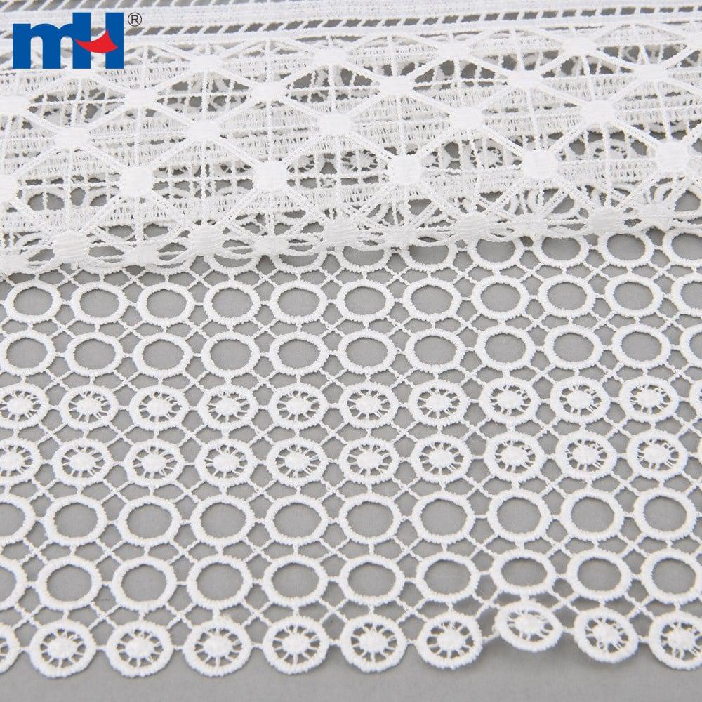 Geometric guipure lace fabric