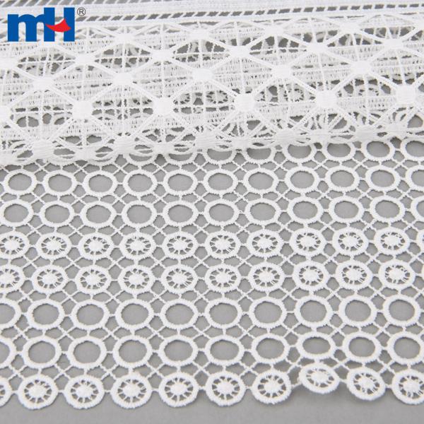 Geometric guipure lace fabric